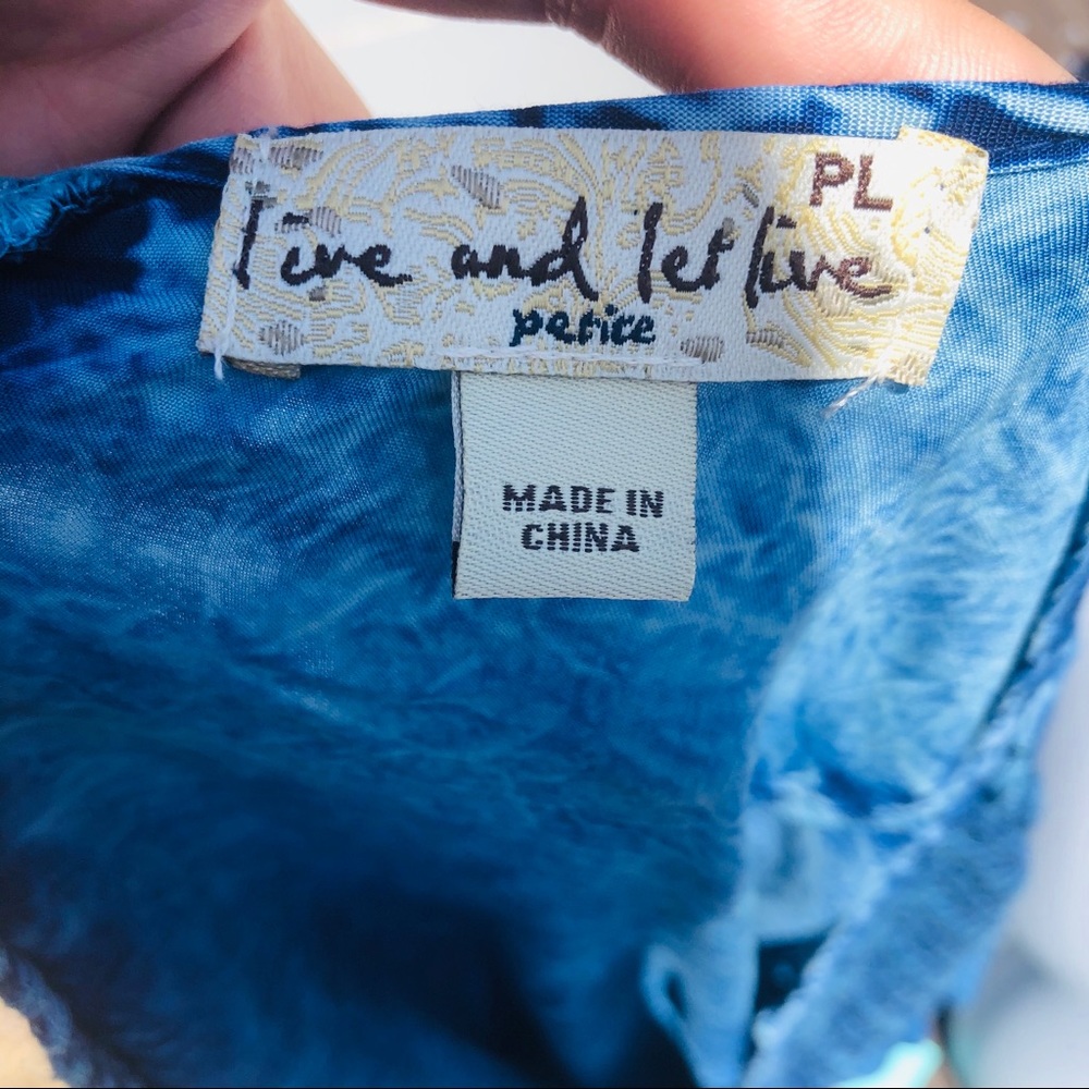 Live & Let Live Tie Dye Top LARGE Crochet Ombre - Picture 8 of 8